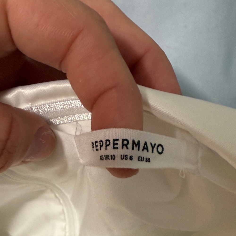 Peppermayo White Satin Strapless dress size 6 - Picture 2 of 3